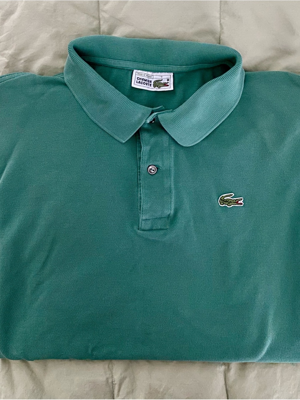 Lacoste Men’s Classic Green Pique Polo Shirt size
